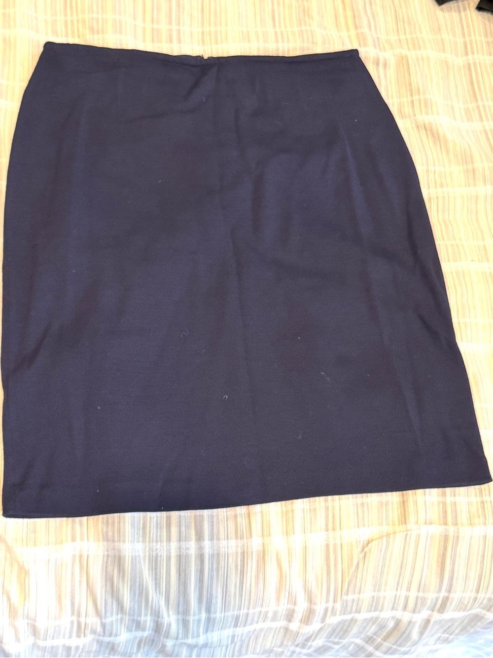 St. John Navy Stretch Pencil Skirt